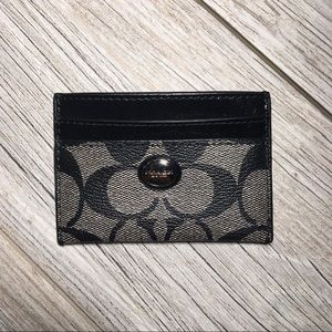 COACH card case in signature canvas